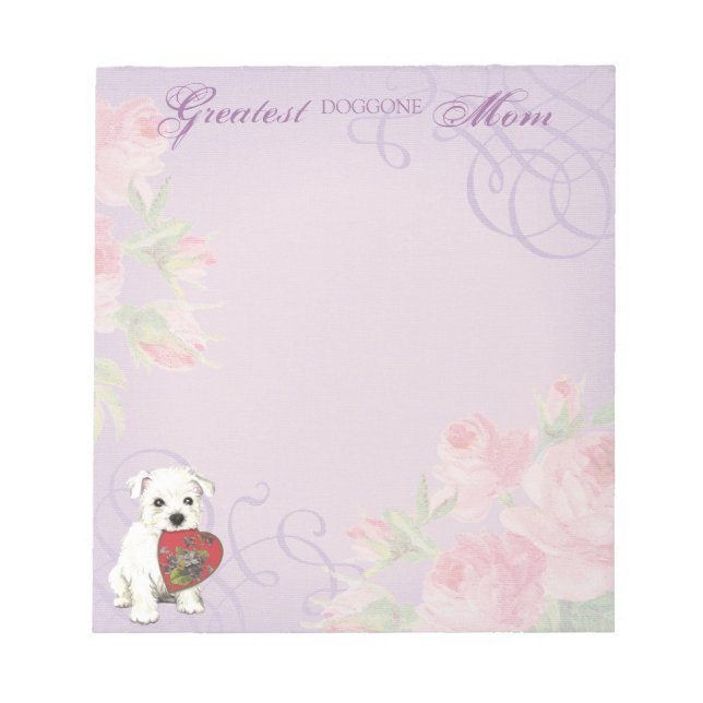 Bloc-note Maman de coeur de Westie (Devant)
