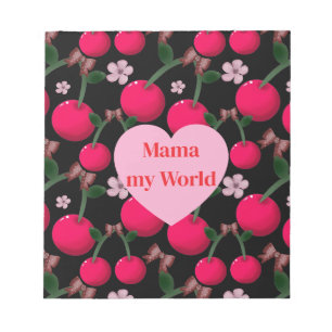Bloc-note Maman mignonne personnalisée Mon Monde Fleur Cherr