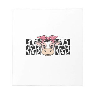 Bloc-note Maman Vache Mignonne Nœud Conception Graphique_1