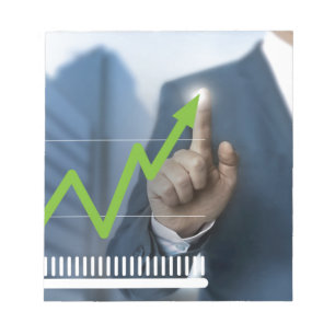 Bloc-note Man showing stock price touchscreen concept