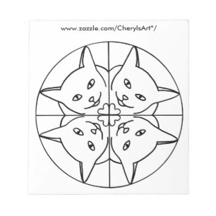 Bloc-note Mandala Kaleidoscope Chats Coloriage Notepads