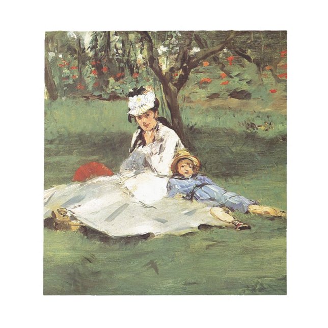 Bloc-note Manet Impressionniste Français Famille Jardin Pein (Devant)