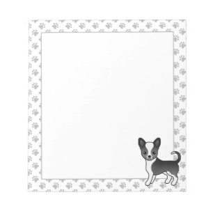 Bloc-note Manteau lisse noir et blanc Chihuahua Chig & Paws