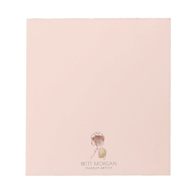 Bloc-note Maquilleuse de femme moderne Rose poudré (Devant)