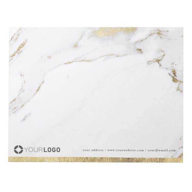 Bloc-note Marbre d'or moderne luxe personnalisable Papeterie (Devant)