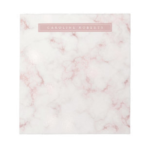 Bloc-note Marbre doré rose moderne