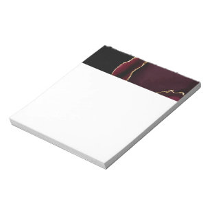 Bloc-note Marbre Glamour Agate Chic Noir Violet Or