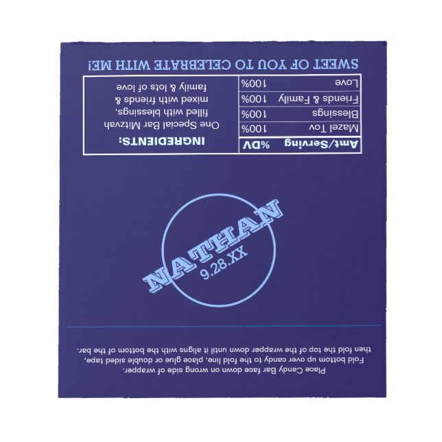 Bloc-note Marine Blue Modern Name Logo Favoriser les envelop (Devant)