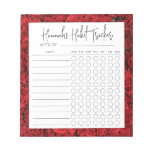 Bloc-note Mat Roses turcs Minimal Script Habit Tracker