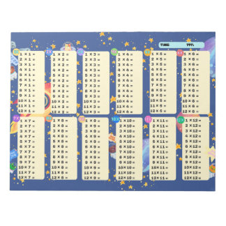 Bloc-note Math Drill Space Adventure (Multiplication)