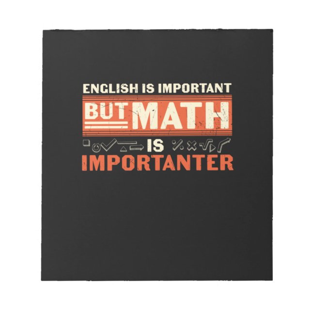 Bloc-note Math Enseignant Math Math est important (Devant)
