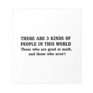 Bloc-note Maths et 3 genres de personnes