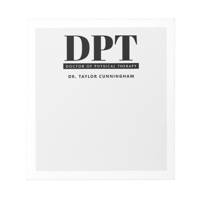 Bloc-note Médecin DPT moderne personnalisé de thérapie physi (Devant)