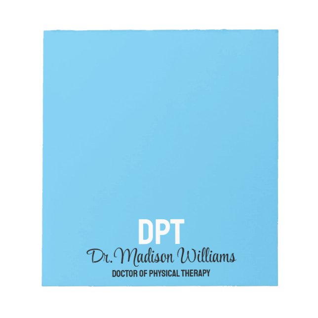 Bloc-note Médecin DPT personnalisé de la thérapie physique C (Devant)