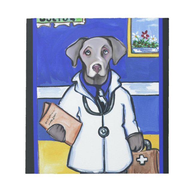 BLOC-NOTE MÉDECIN WEIMARANER (Devant)