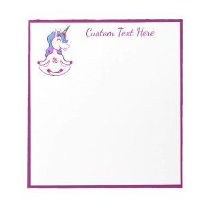 Bloc-note Méditation mignonne Unicorn Zen Yoga Lotus Namaste
