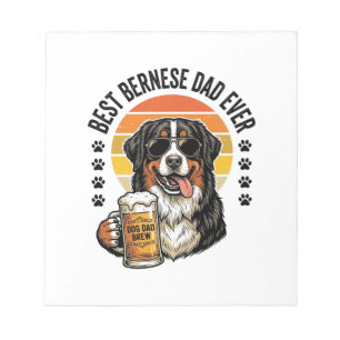 Bloc-note Meilleur Papa Bernois Vintage T-Shirt Bière Chien 