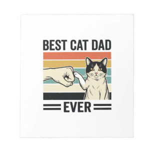 Bloc-note Meilleur Papa Chat Rétro Chemise Fist Bump Chat_1