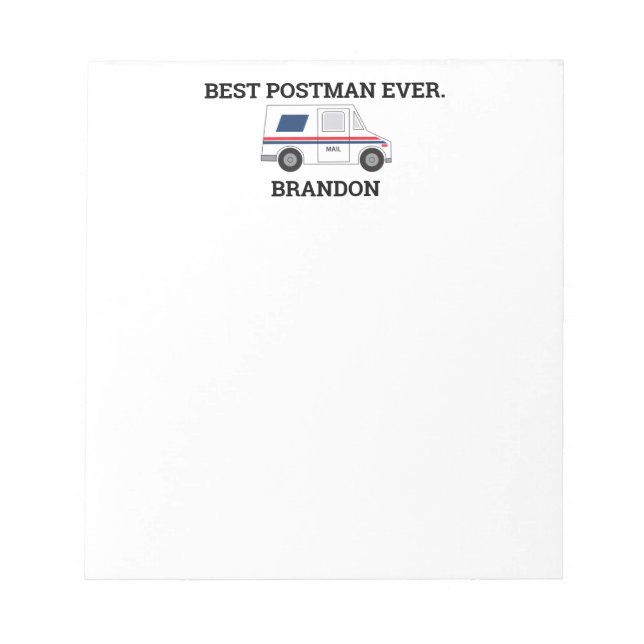 Bloc-note Meilleur Postman Ever Mail Truck Personal Mailer (Devant)