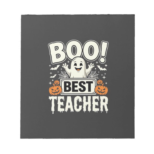 Bloc-note Meilleur professeur de fantôme de Halloween Design (Devant)