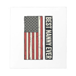 Bloc-note Meilleure nounou jamais patriotique vintage drapea