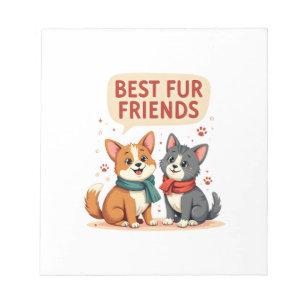 Bloc-note Meilleurs amis en pelage Vintage Chat et Chien de