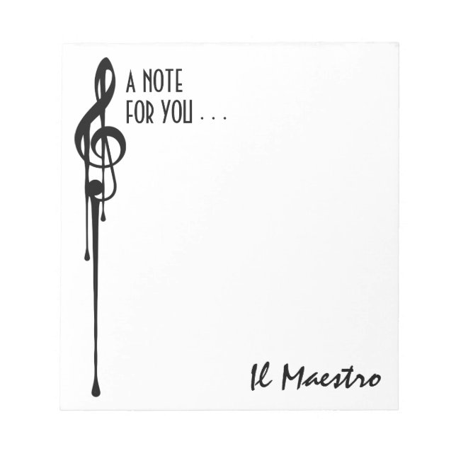 Bloc-note MELTPOINT WHITE Black G-Clef 'Il Maestro' Personna (Devant)