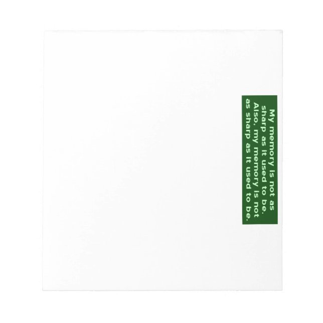 Bloc-note Mémoire pas vive (Devant)