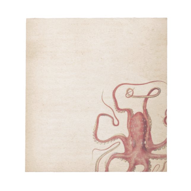 Bloc-note Mer bouillie Rose rose Steampunk Octopus Nature (Devant)