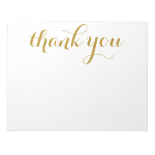 Bloc-note Merci Gold Script Print 11 x 8.5