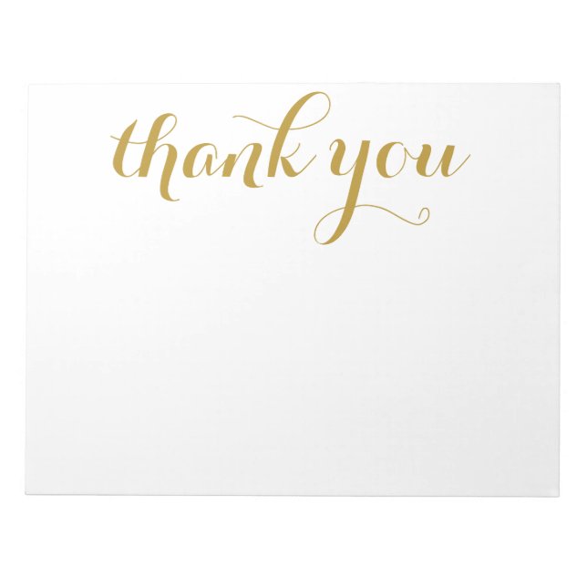 Bloc-note Merci Gold Script Print 11 x 8.5 (Devant)