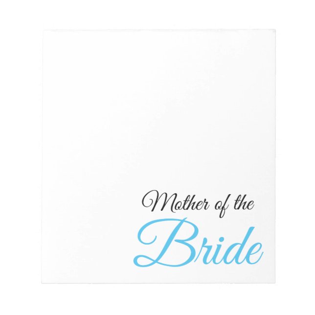 Bloc-note Mère de la mariée Script bleu (Devant)