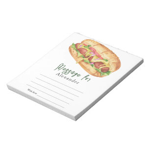 Bloc-note Message de la capsule de temps Hot Dog BBQ