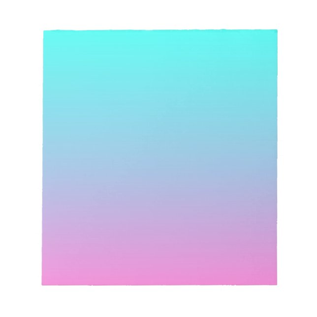 Bloc-note mignonne girly ombre mermaid rose turquoise aqua b (Devant)