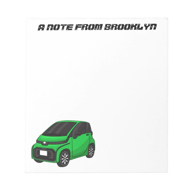 Bloc-note Mignonne micro-voiture verte (Devant)
