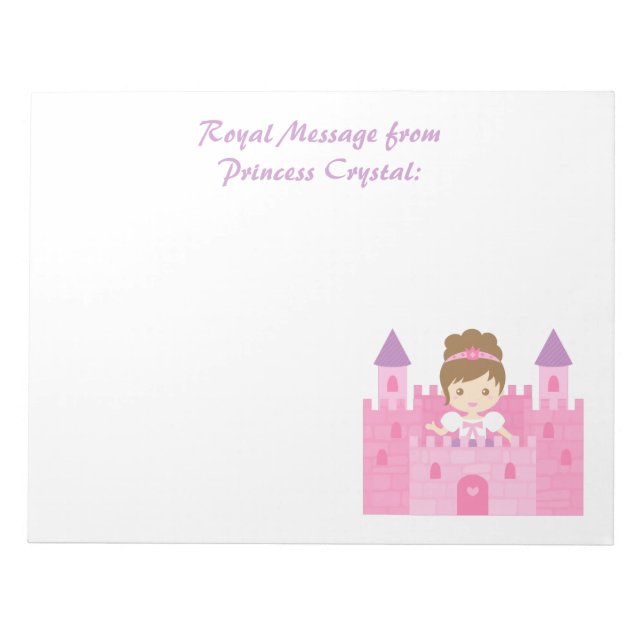 Bloc-note Mignonne Princesse fille dans le château rose (Devant)