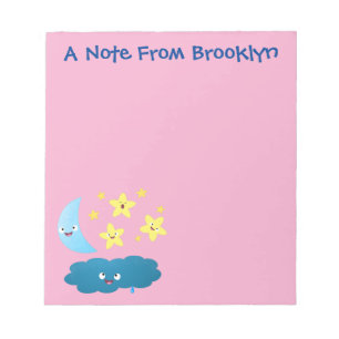 Bloc-note Mignons étoiles chantant, lune et bande dessinée d