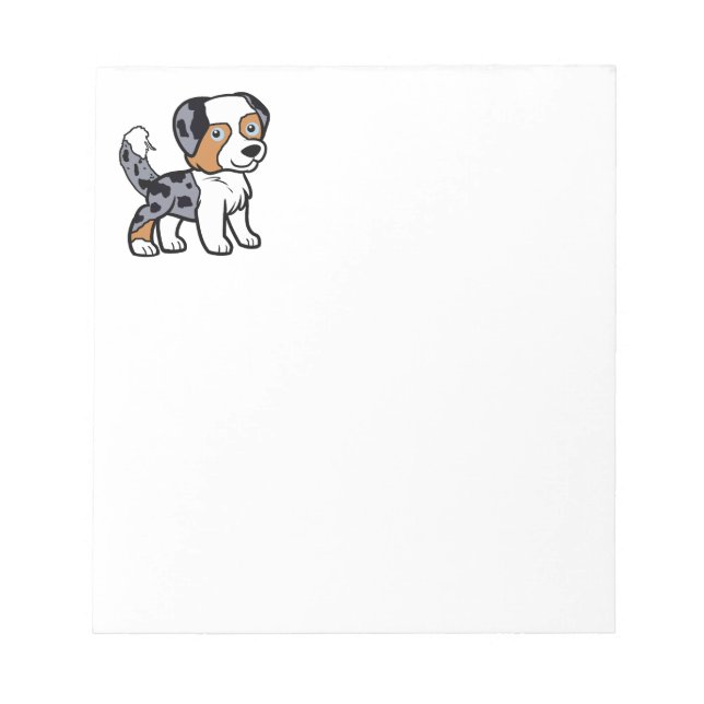 Bloc-note Miniature American Shepherd Blue Merle avec queue (Devant)