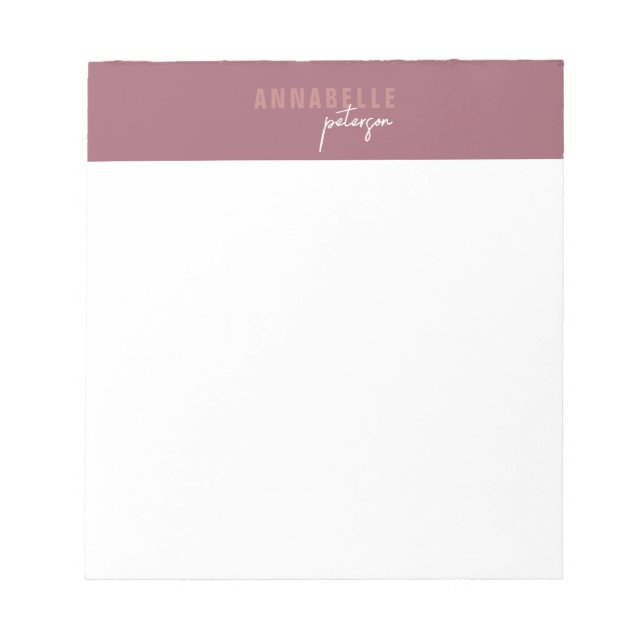 Bloc-note Minimal moderne professionnel Dusty Rose simple (Devant)