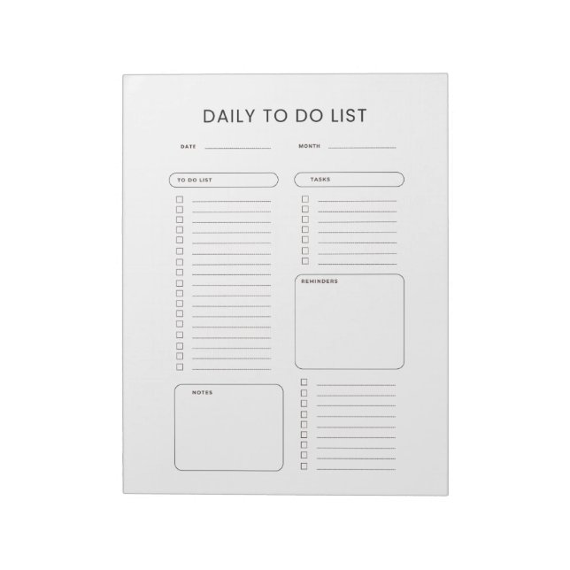 Bloc-note Minimalist daily to-do list notepad (Tourné)