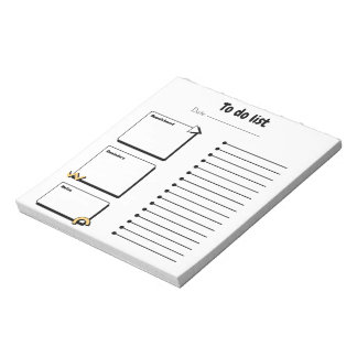 Bloc-note Minimalist Daily To-Do List Notepad | Productivity