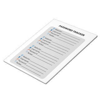 Bloc-note Minimalist Password Tracker 