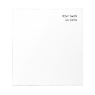 Bloc-note Minimaliste blanc moderne taille standard