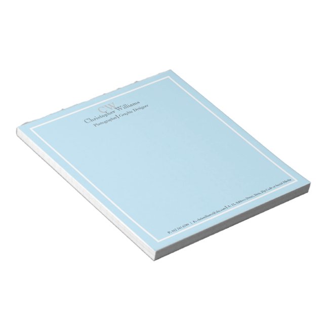 Bloc-note Minimaliste bleu professionnel (Incliné)