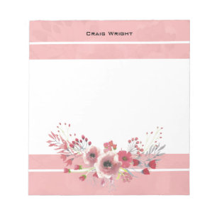 Bloc-note Minimaliste Floral Professionnel Simple