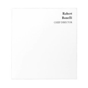 Bloc-note Minimaliste Moderne Blanc Uni