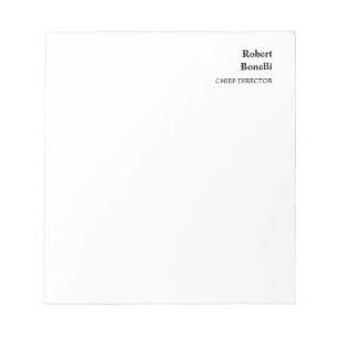 Bloc-note Minimaliste Moderne Blanc Uni