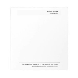 Bloc-note Minimaliste Moderne Blanche Simple