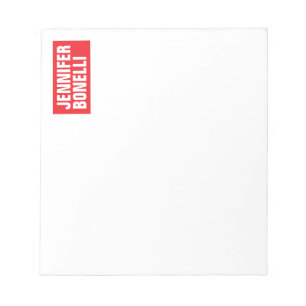 Bloc-note Minimaliste moderne professionnel audacieux rouge