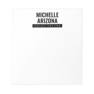 Bloc-note Minimaliste Moderne Professionnel Noir & Blanc